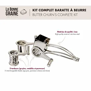 Млин для натирання La Bonne Graine Tellier з нержавіючої сталі з 3 барабанами synthetic.ua - Фото 1