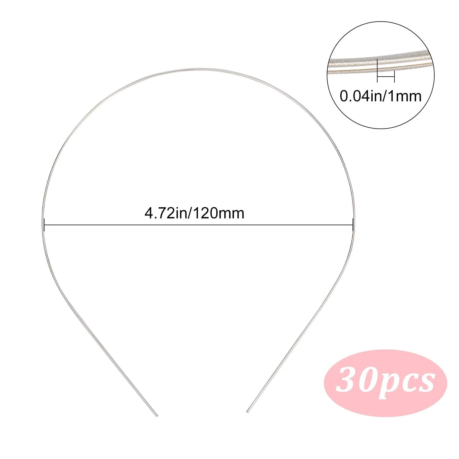 Обруч GORGECRAFT 1 мм Широкий Сріблястий, фото №2 Обруч GORGECRAFT 1 мм Широкий Сріблястий, фото №2