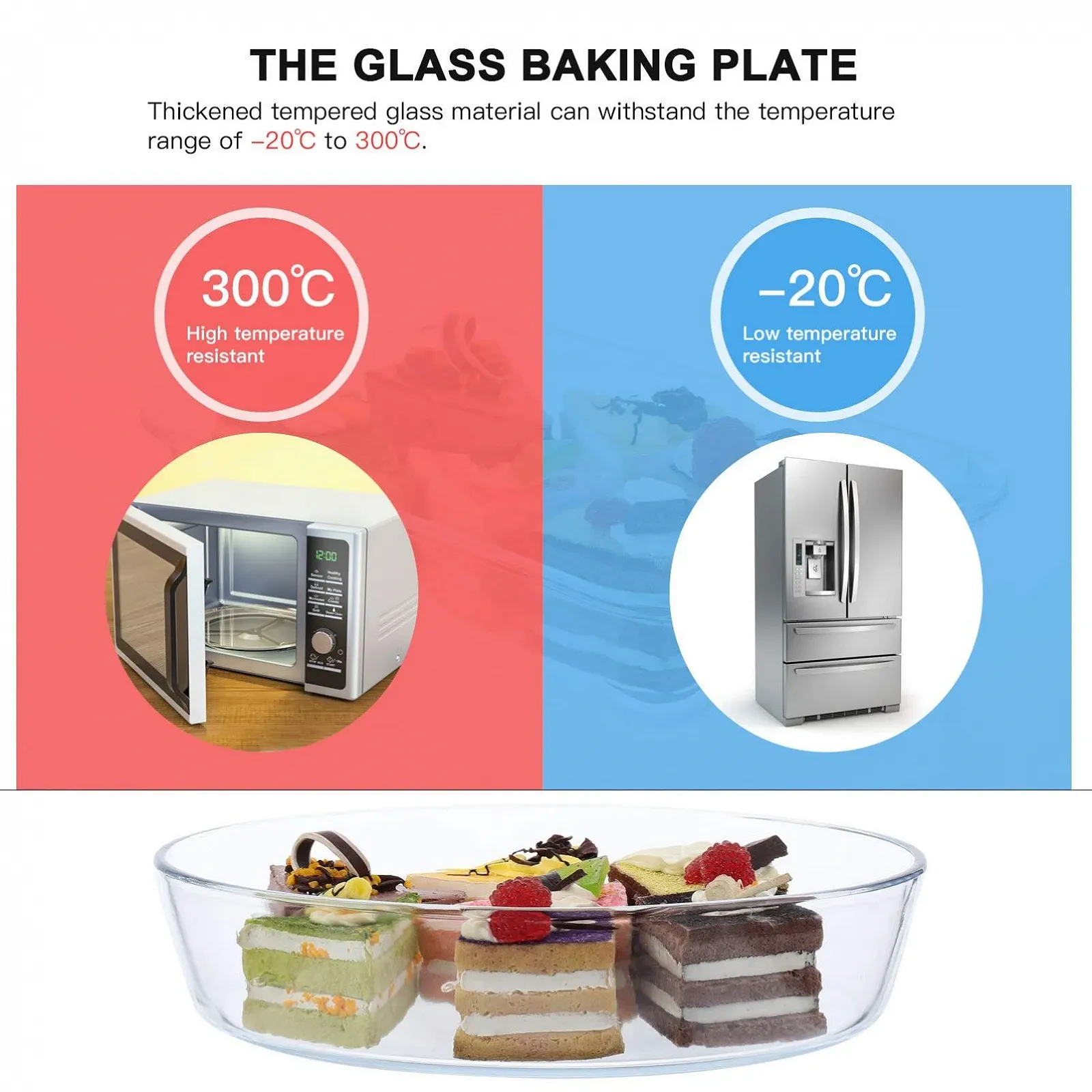 Противень для запекания Стеклянный термостойкий овальный для микроволновой печи, фото №3