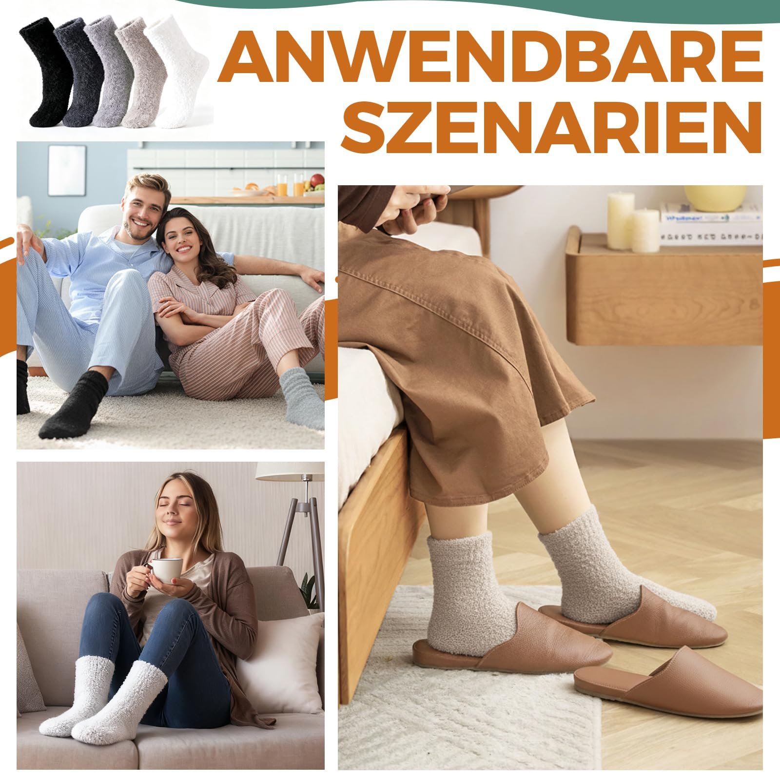 Мягкие носки Женские пушистые носки Зимние носки Теплые эластичные носки Носки для сна Женские термоноски Пушистые носки из кораллового флиса, 5 пар пушистых домашних носков на Рождество, фото №4