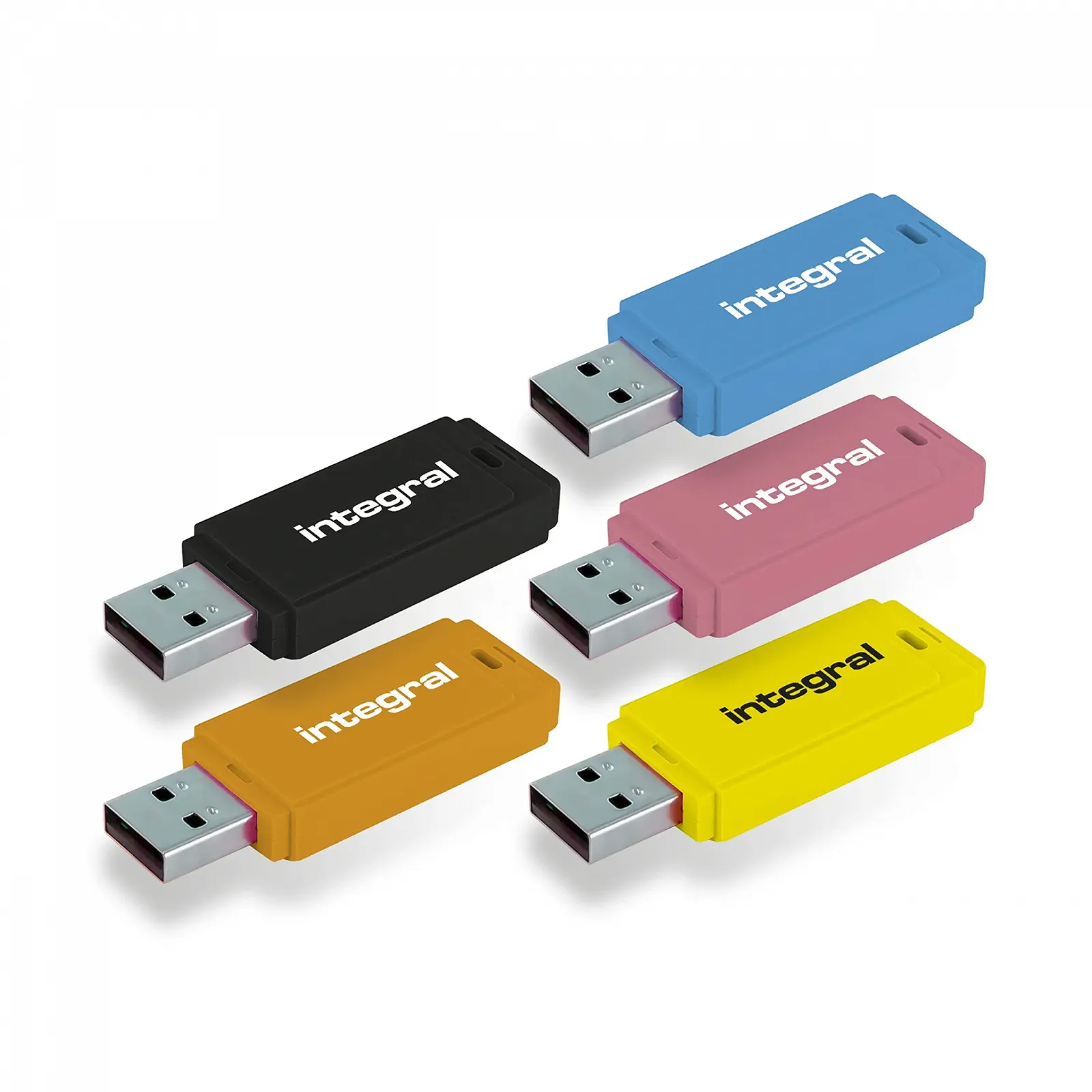 USB-накопичувач Integral Neon 64 GB USB 2.0 5 шт. Black/Pink/Yellow/Orange/Blue, фото №1
