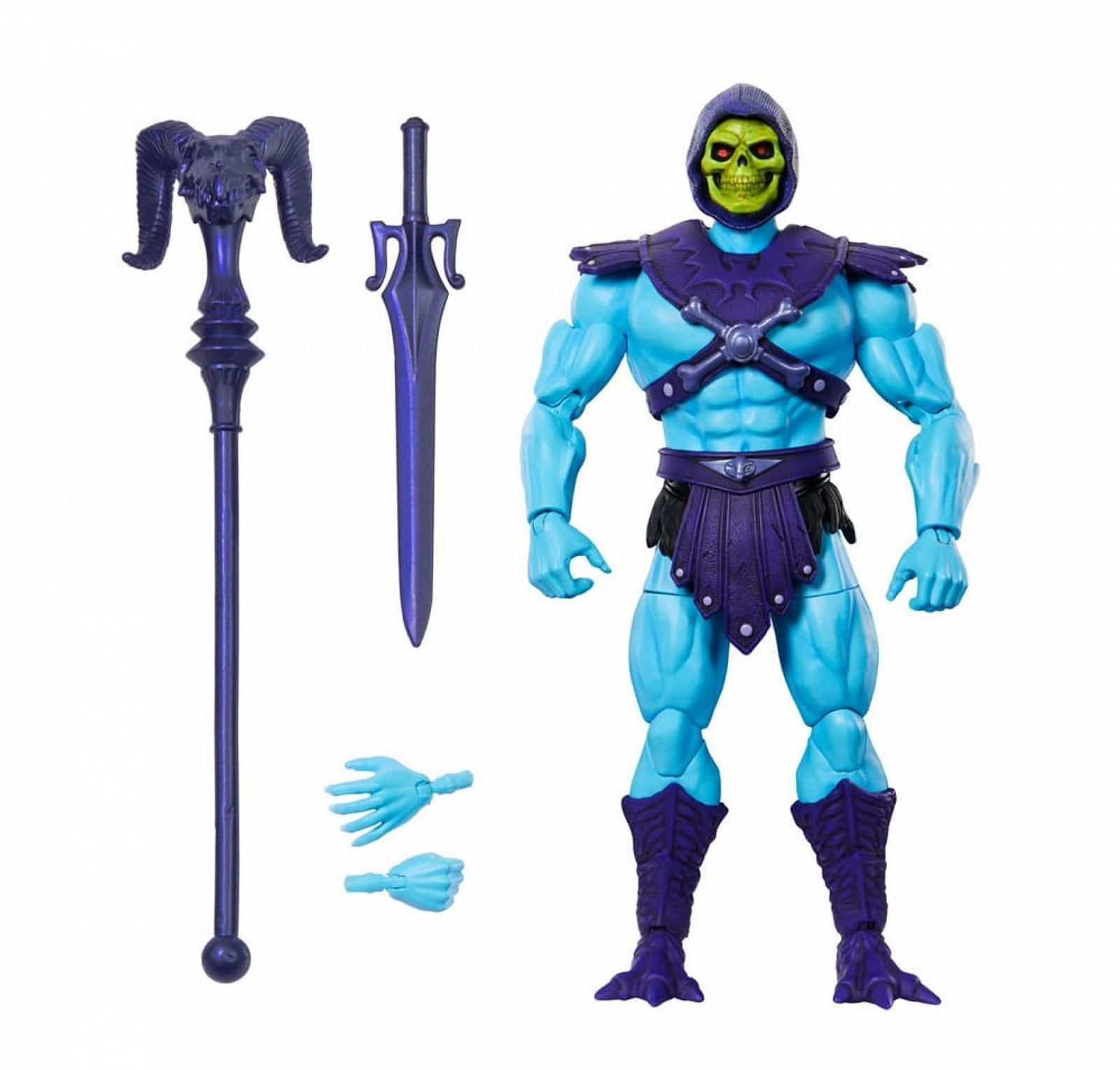 Экшн-фигурка Masters of the Universe Masterverse Skeletor Vintage Collection 18 см с аксессуарами (меч и посох) - сине-фиолетовая, фото №1