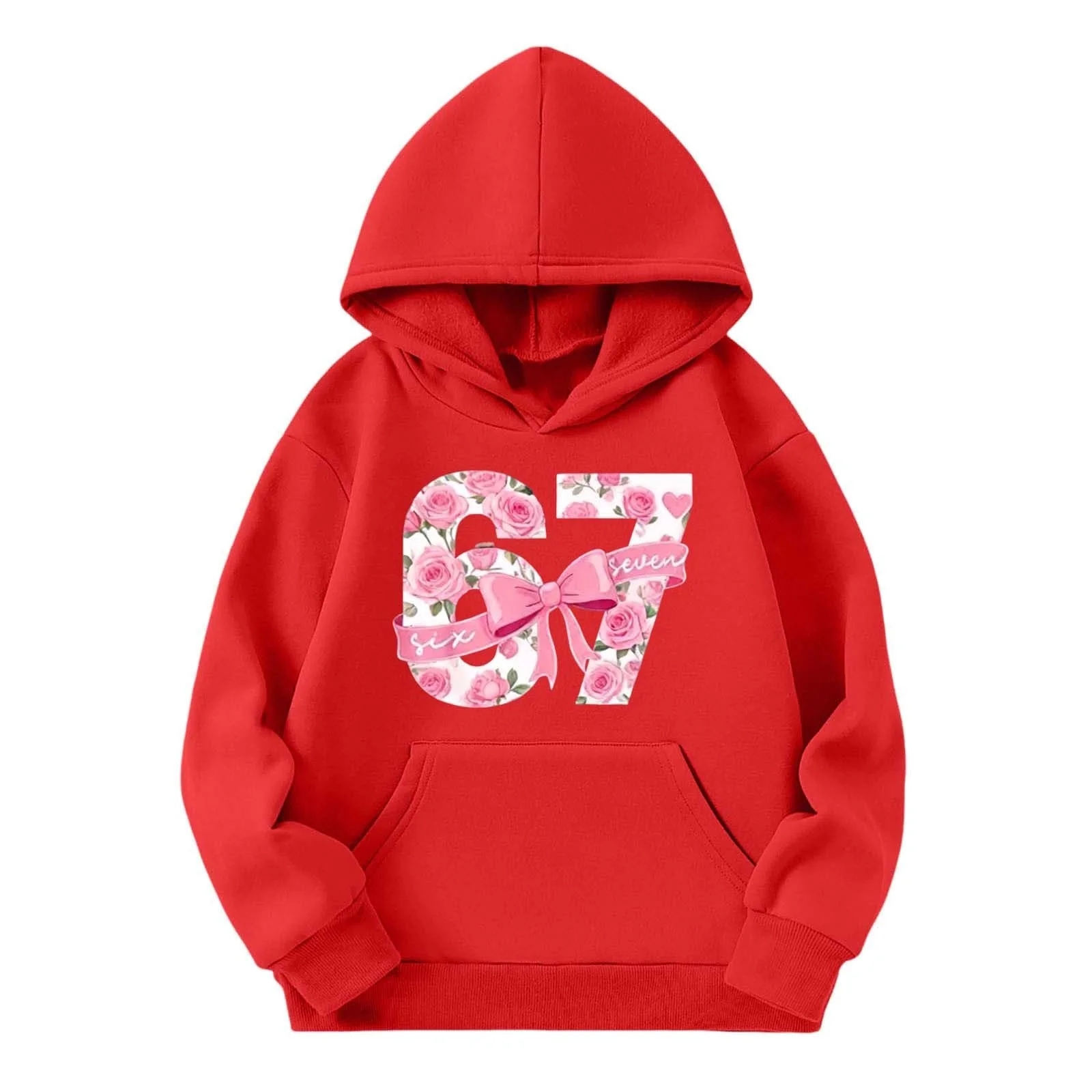 Худи Six Seven 67 Meme для девочек, с длинными рукавами, с принтом 67, удобная мягкая толстовка, уличная одежда для девочек и мальчиков, повседневная модная толстовка, фото №2