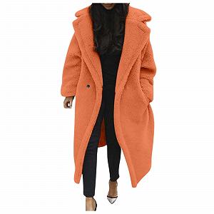 Зимова куртка Teddy Fleece Жіноча Легка Куртка Oversized Довге Тепле Пальто - Фото 1