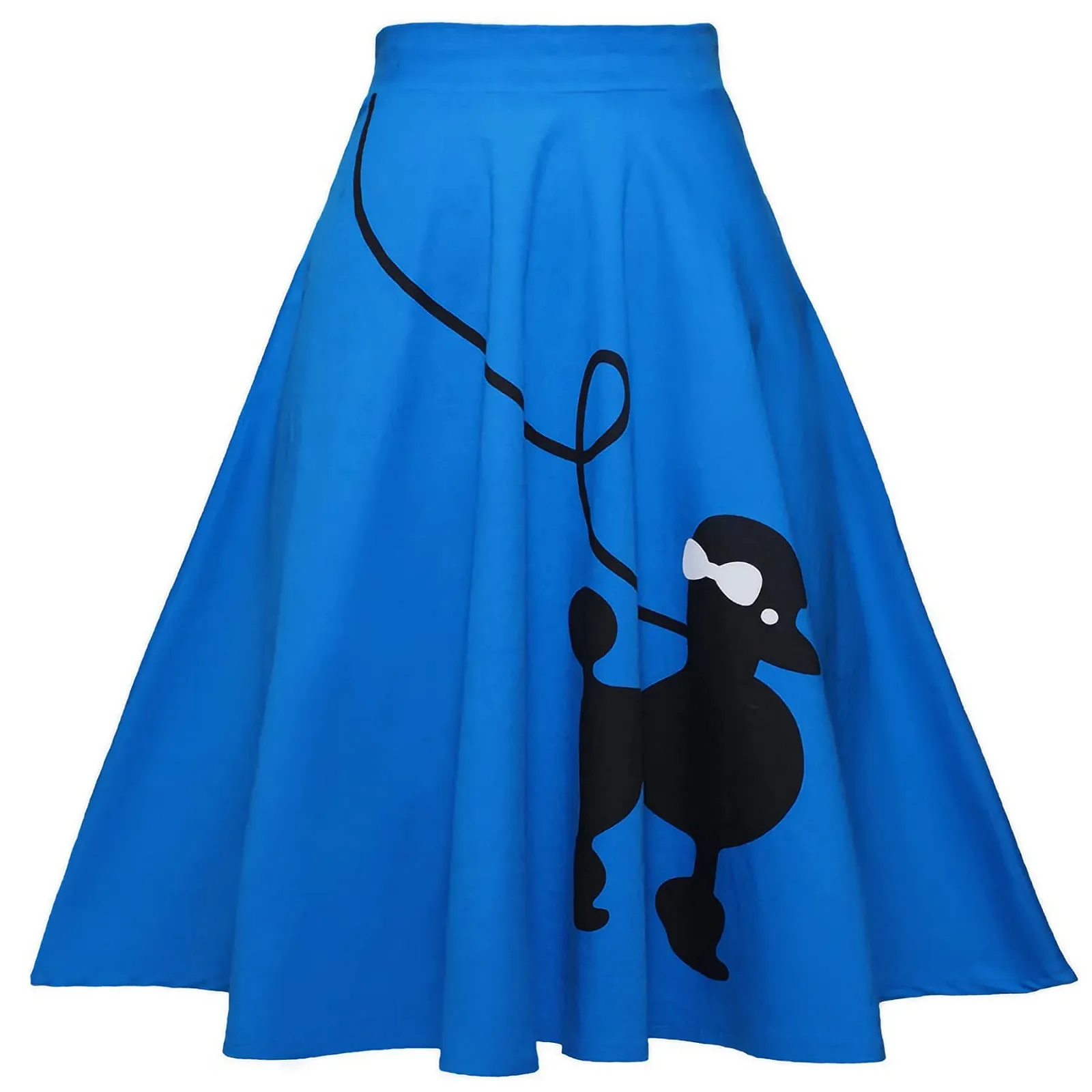 Юбка WXDSNH Женская Длины до середины икры С принтом пуделя Повседневная Летняя Ретро Студенческая Юбка Милые Танцевальные Юбки для девушек, фото №1