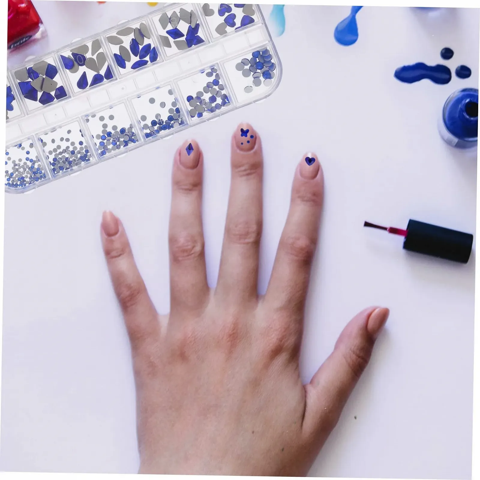 Аксессуары для дизайна ногтей Healvian, 2 коробки, прозрачные стразы, DIY, украшения для ногтей, шарм, камни для ногтей, аксессуары для ногтей, декор для маникюра, плоские бриллианты, украшения из смолы, фото №4