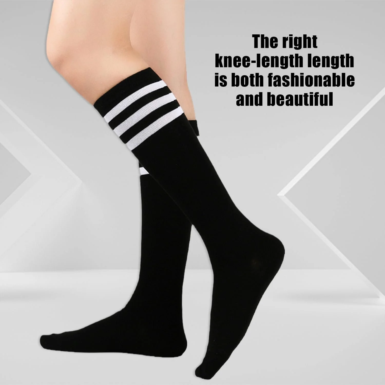 Гольфы в полоску (2 пары) - белый / черный, фото №4 Гольфы в полоску (2 пары) - белый / черный, фото №4