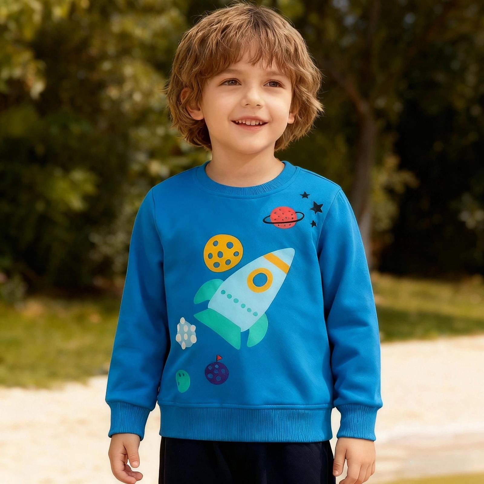 Пуловер Gumyoss Дитячий Бавовняний Светр для Хлопчиків з Динозавром для Хлопчиків, фото №6