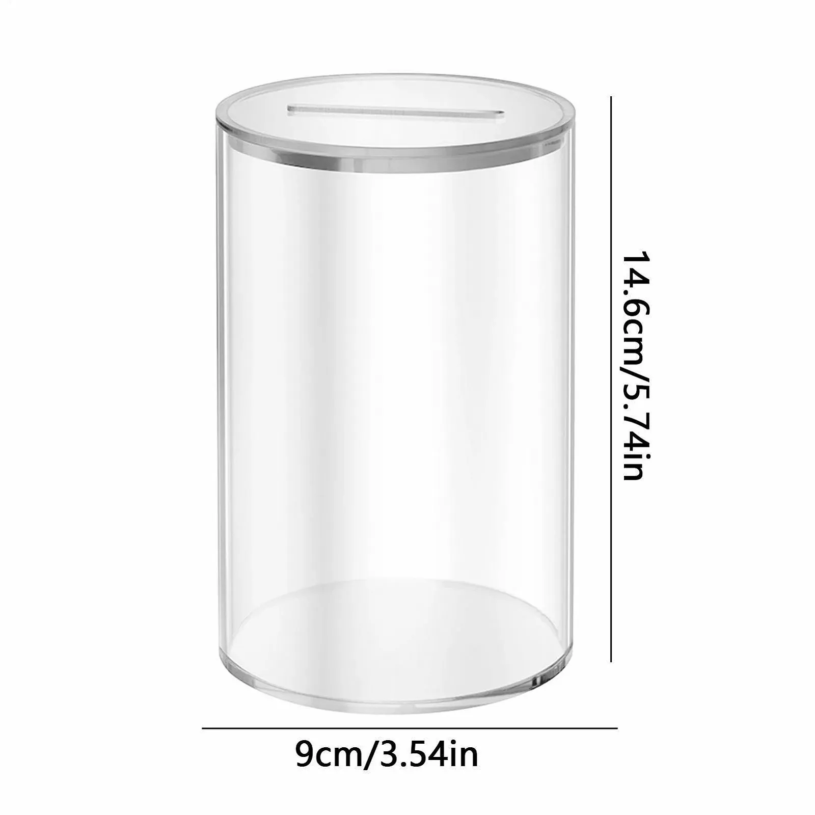 Скарбничка акрилова прозора циліндрична, фото №2