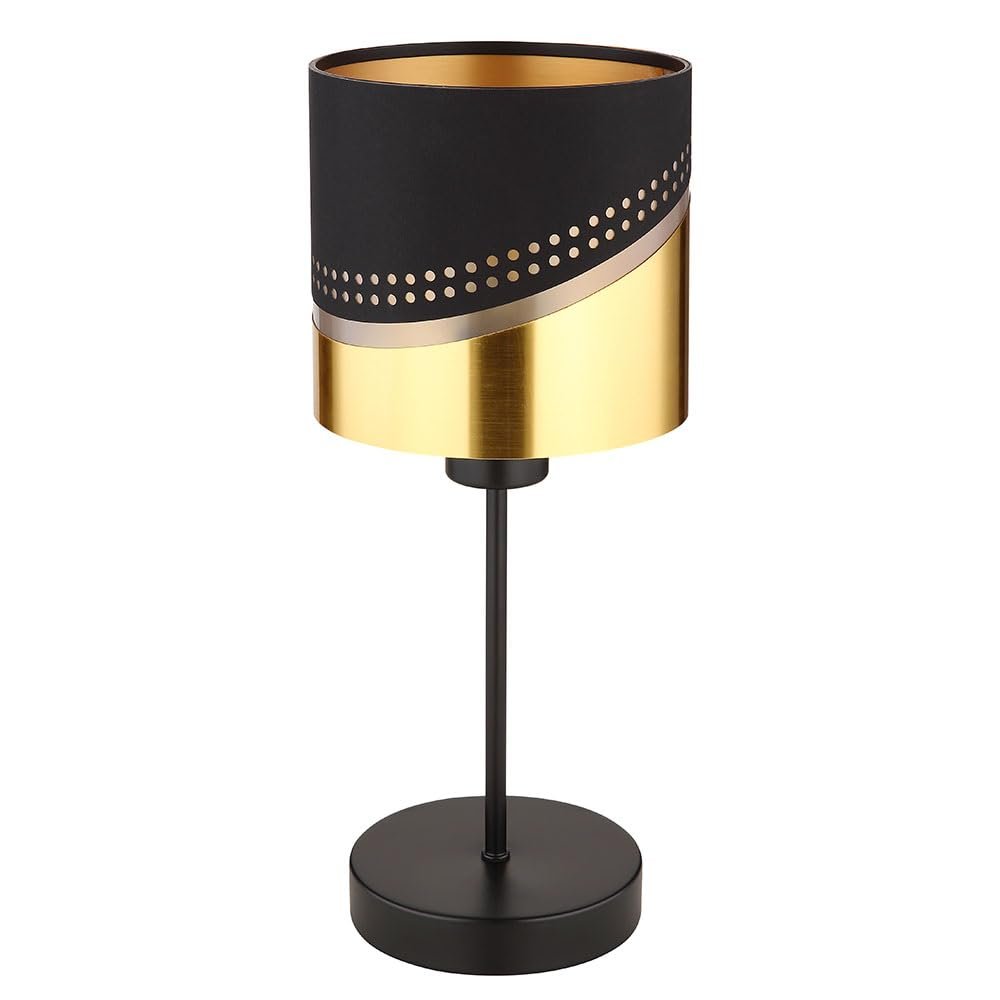 Настольная лампа GLOBO Textile Retro E27 15x38 см Black Gold, фото №1