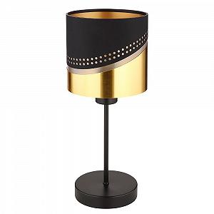 Настольная лампа GLOBO Textile Retro E27 15x38 см Black Gold - Фото 1