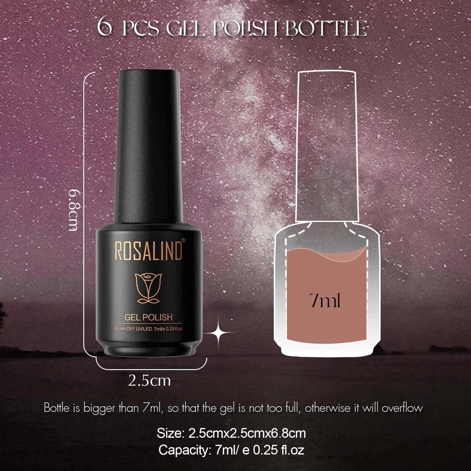 Гель-лак ROSALIND Набір 6 кольорів 7 мл, фото №9