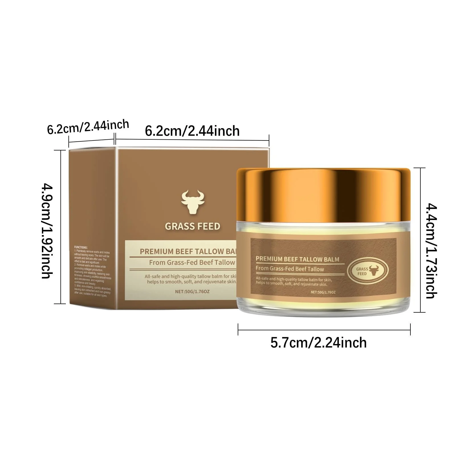 Крем для тіла Beef Tallow Skincare Tallow Cream Organic Зволожуючий проти зморшок для жінок, фото №7