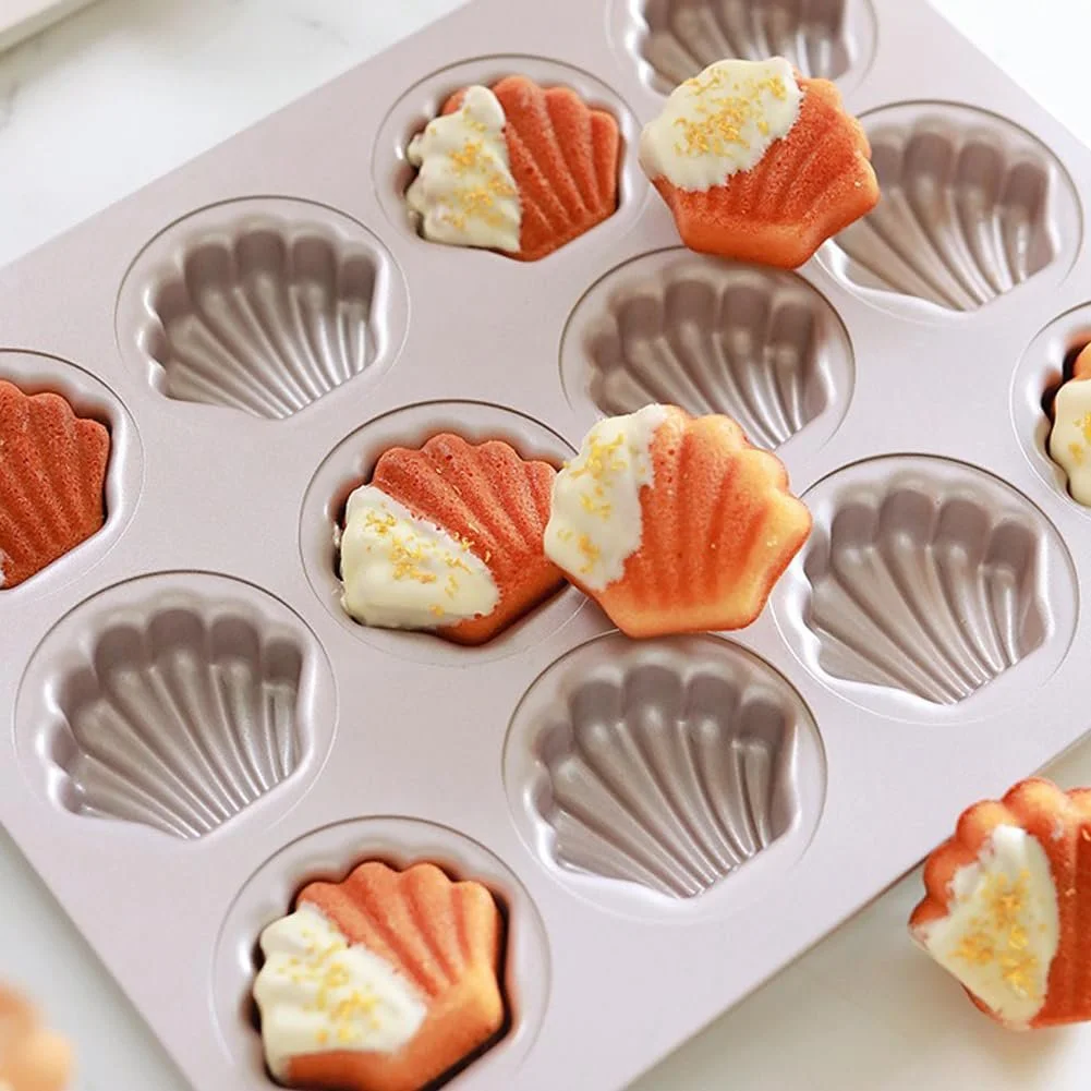 Форма для мадлен CANDeal на 12 ячеек антипригарная в форме ракушек Champagne Gold, фото №4 Форма для мадлен CANDeal на 12 ячеек антипригарная в форме ракушек Champagne Gold, фото №4