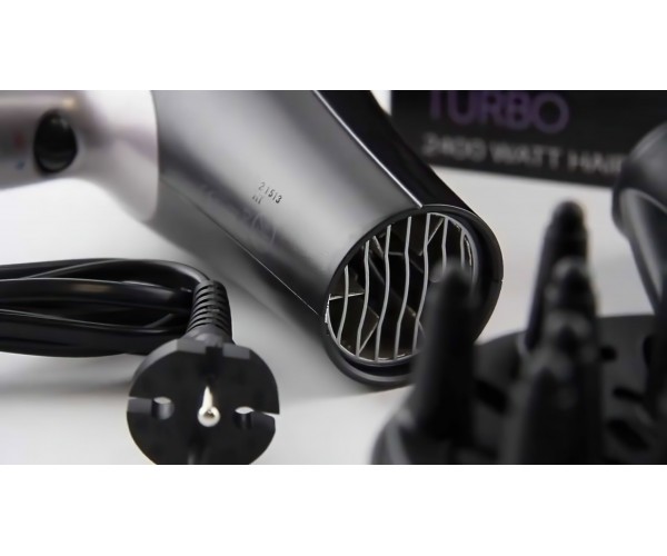 Remington Фен Pro-Air Turbo 2400Вт 3 режими дифузор турмалинова іоніз-я хол обдув чорний, фото №2