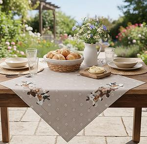 Скатертина KAMACA Funny Cows 85 x 85 см Ecru Brown Washable Durable synthetic.ua - Фото 1
