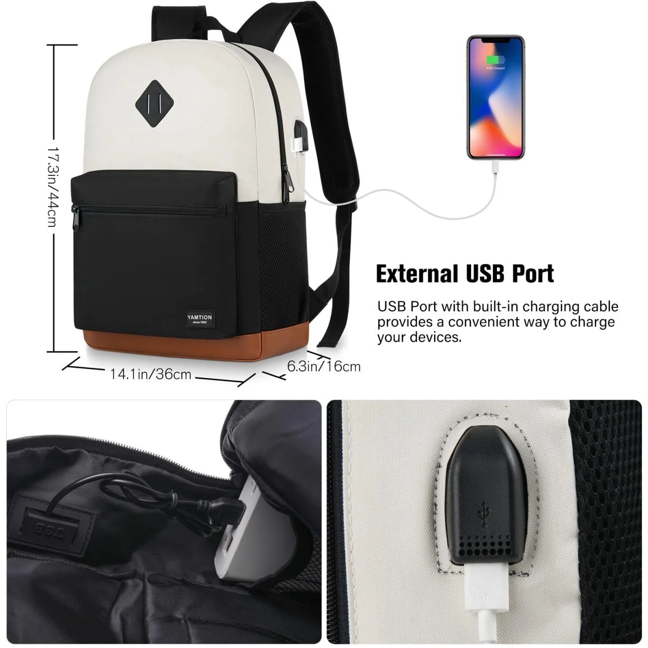 Рюкзак для ноутбука 15.6 дюймів USB Charging Port Reflective strips, фото №6 Рюкзак для ноутбука 15.6 дюймів USB Charging Port Reflective strips, фото №6