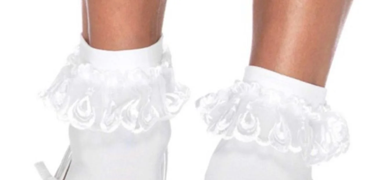 Носки Leg Avenue с рюшами белые, размер примерно 36-40, фото №2