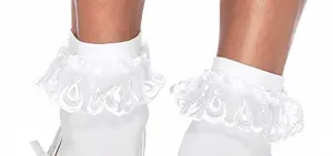 Носки Leg Avenue с рюшами белые, размер примерно 36-40 synthetic.ua - Фото 1