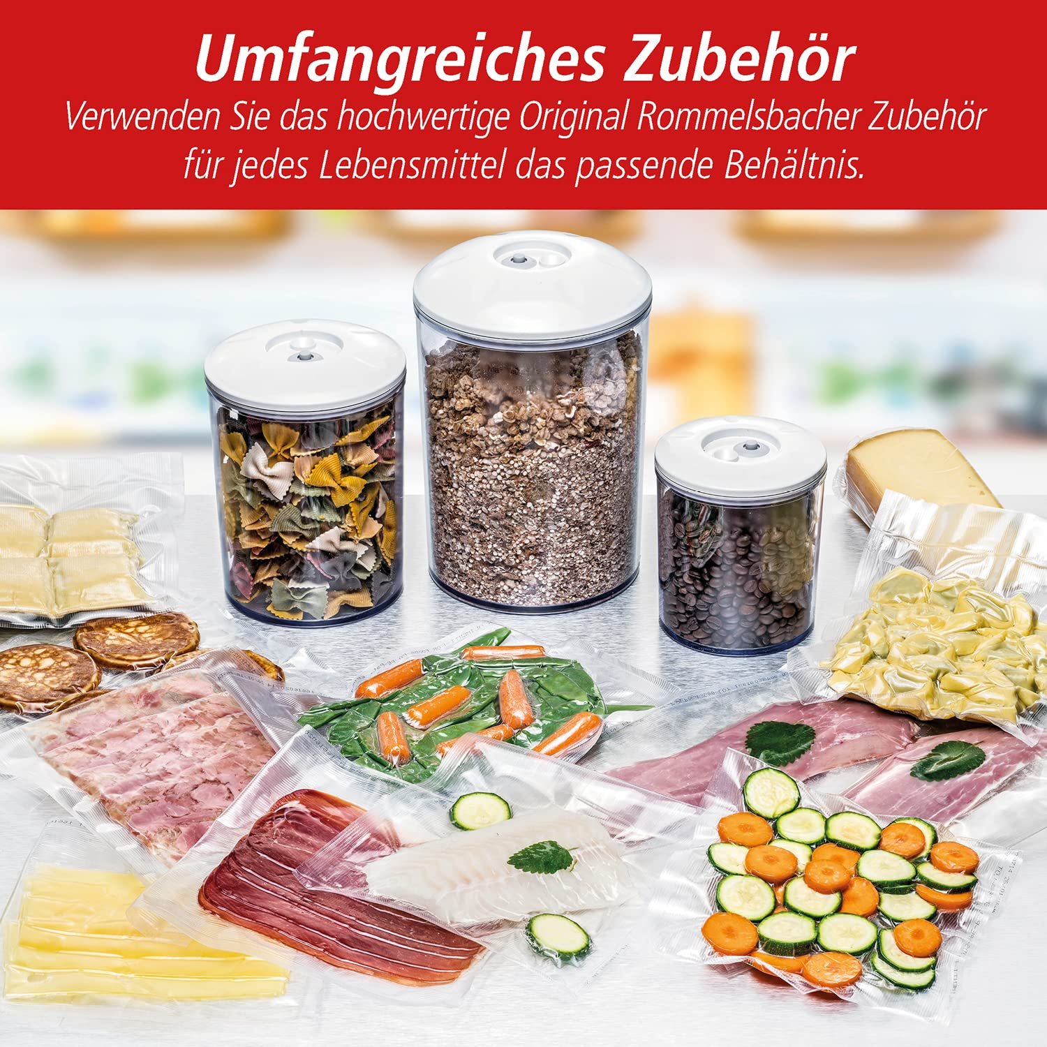 Вакуумный упаковщик ROMMELSBACHER VAC 110, автоматический, 2 скорости насоса, 2 времени запайки, для пленок шириной до 30 см, шланговое соединение, фото №5