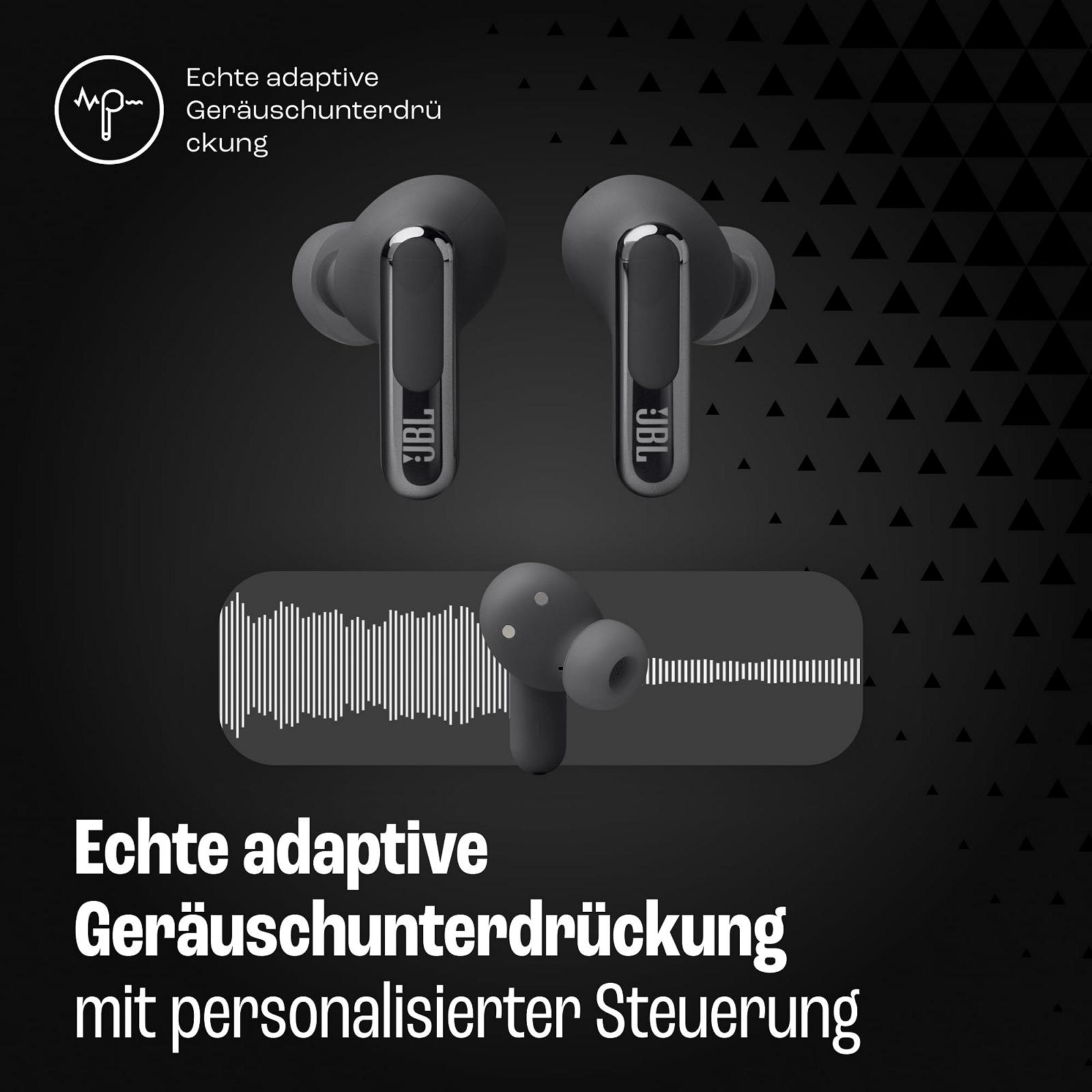 Наушники JBL Live Beam 3 беспроводные с Bluetooth, 48 часов работы, True Adaptive Noise Cancelling и высококачественный звук JBL Signature Sound, IP55, с вкладышами, черные, фото №5