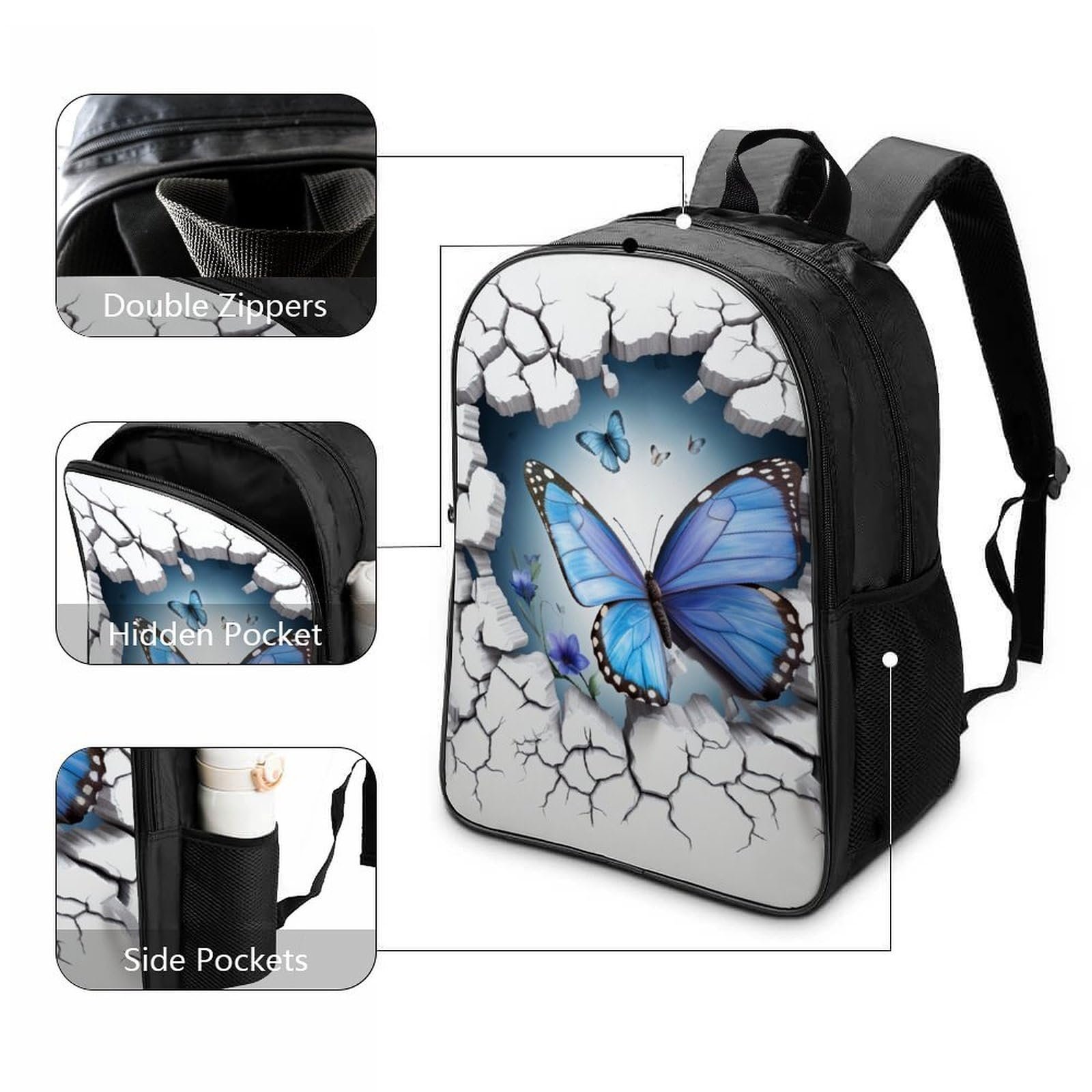 Ранець DPEOANEBN Butterfly 40x28x16см, фото №3