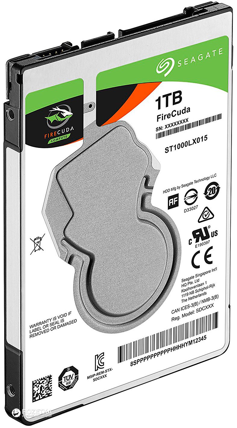 Гибридный жесткий диск Seagate FireCuda 1ТБ 5400об/м 140 МБ/с 2.5" SATA III (ST1000LX015), фото №4