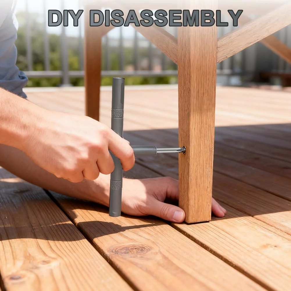 Набір магнітних реверсивних викруток 42-в-1 Т-подібна рукоятка 40 біт S2 сталь, фото №4