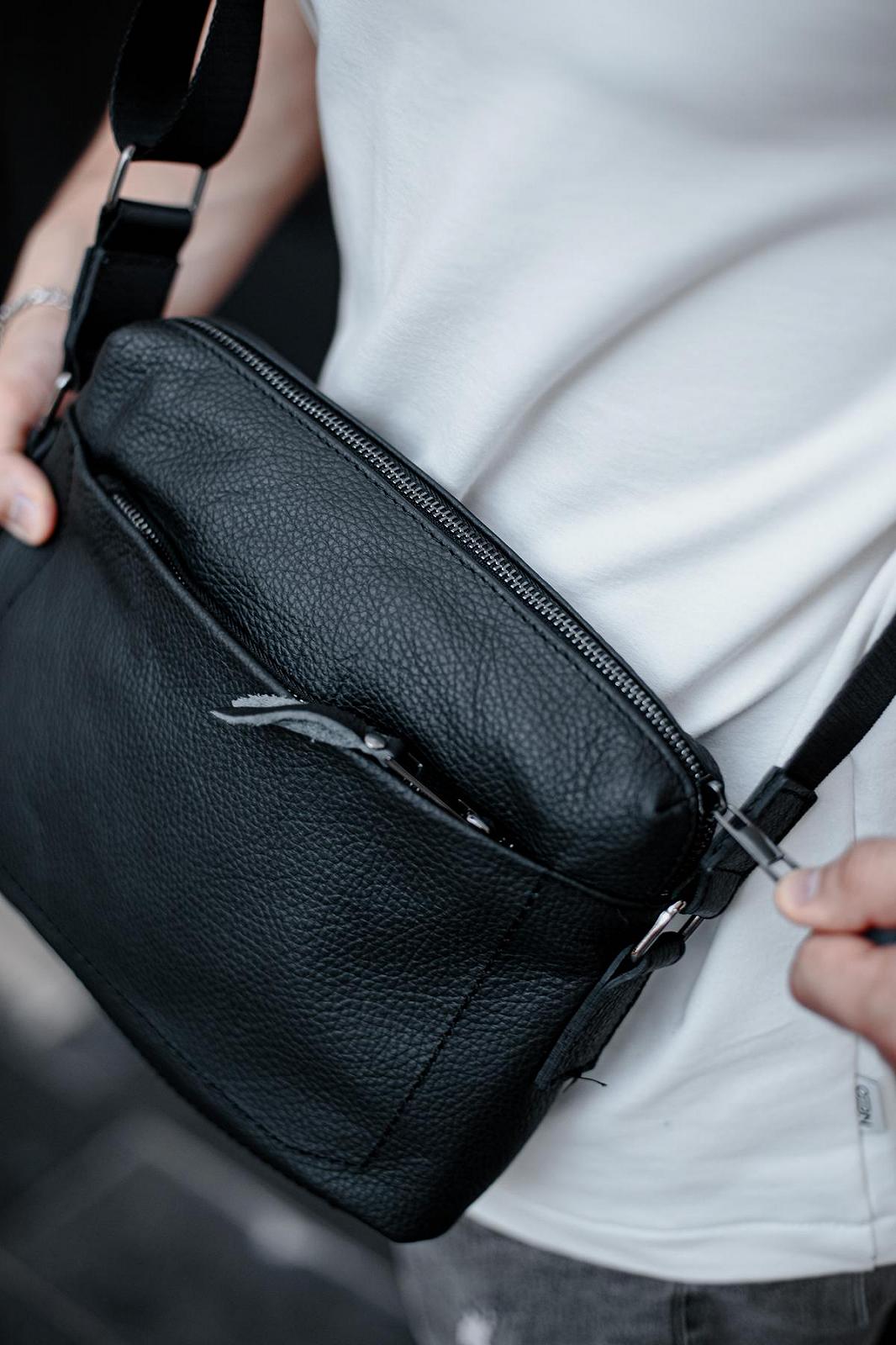 Сумка-мессенджер із натуральної шкіри сумка через плече чоловіча SKILL Slide, фото №3