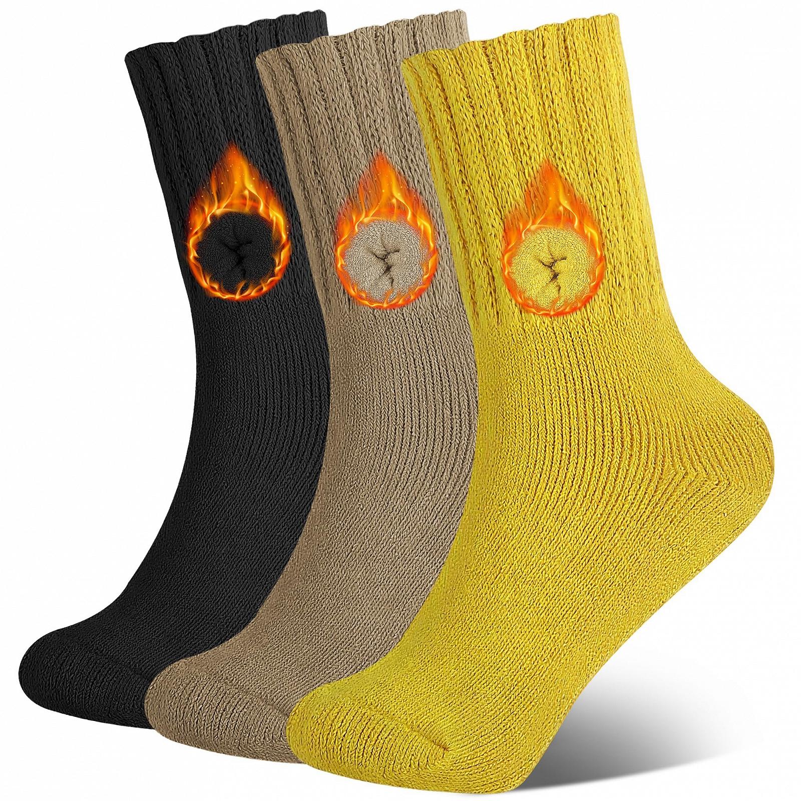 Термоноски Женские 3 пары - Зимние Теплые Носки для походов Плотные Рабочие Носки Стопперы для походов Дома Отдыха EU 35-42, фото №1