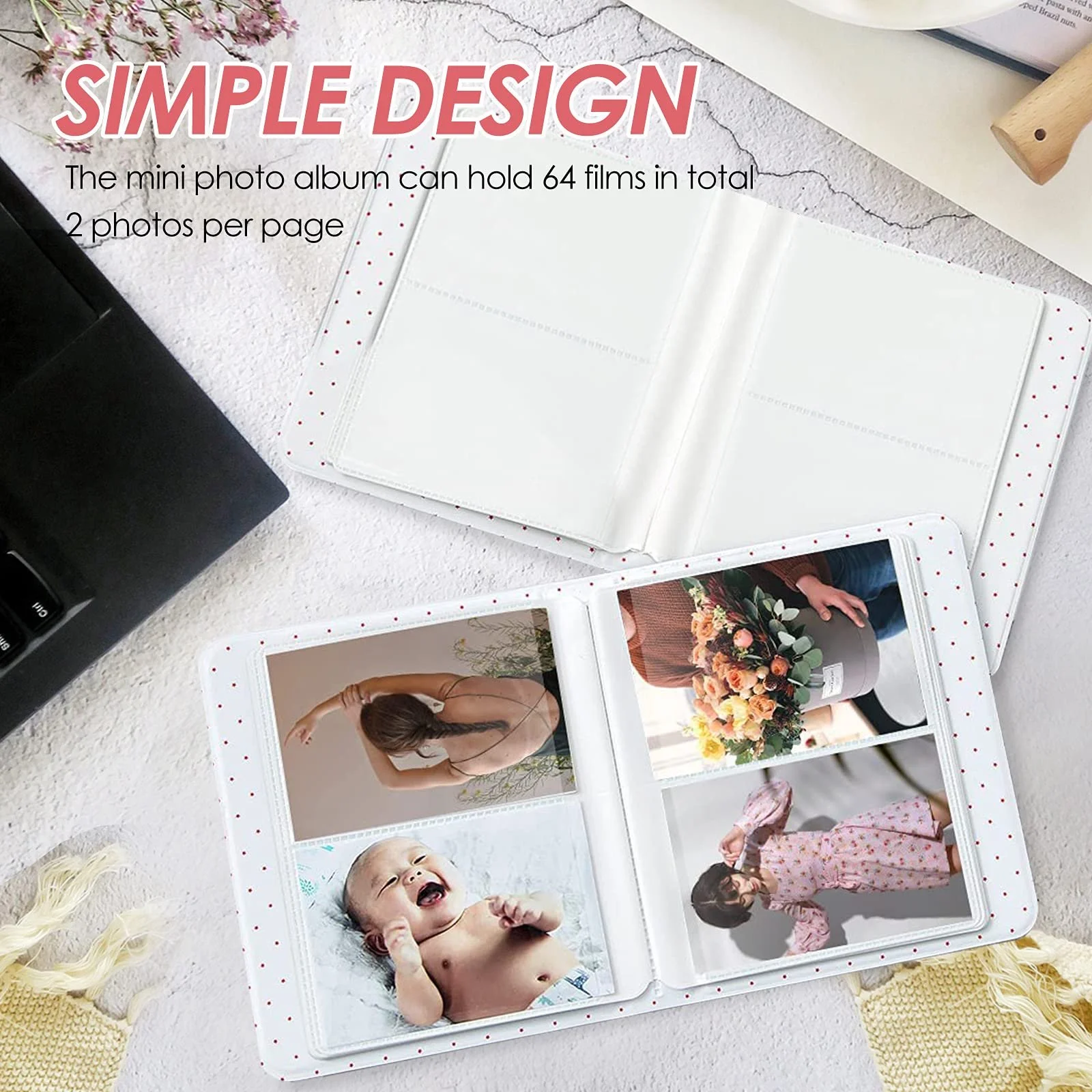 Фотоальбом Oberster для Fujifilm Instax Mini 7s 8 8+ 9 25 50s 70 90, 5 x 7.6 cm - 2 шт, Розовый и Белый, фото №7 Фотоальбом Oberster для Fujifilm Instax Mini 7s 8 8+ 9 25 50s 70 90, 5 x 7.6 cm - 2 шт, Розовый и Белый, фото №7