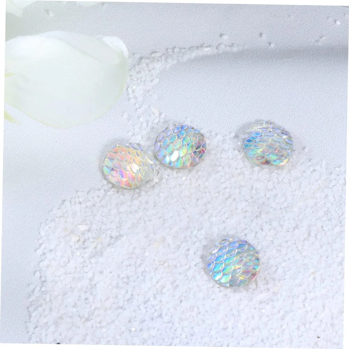 Стрази з смоли COHEALI круглі райдужні, багатогранні, глянцеві, з плоскою задньою частиною для DIY прикрас, одягу, сумок, 50 шт., фото №2