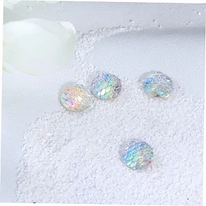 Стрази з смоли COHEALI круглі райдужні, багатогранні, глянцеві, з плоскою задньою частиною для DIY прикрас, одягу, сумок, 50 шт. synthetic.ua - Фото 1