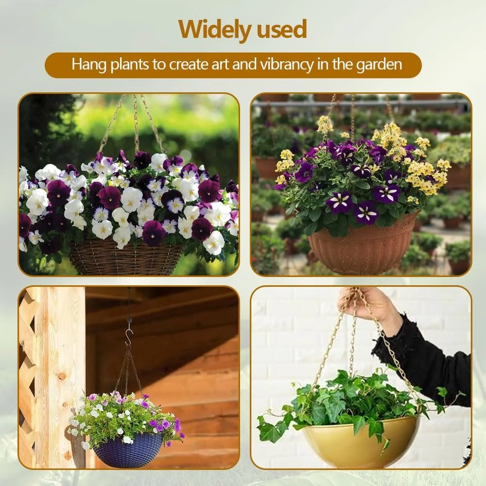 Цепочки для подвесных корзин набор 10 шт. 25 см Металл Золотистый, фото №5