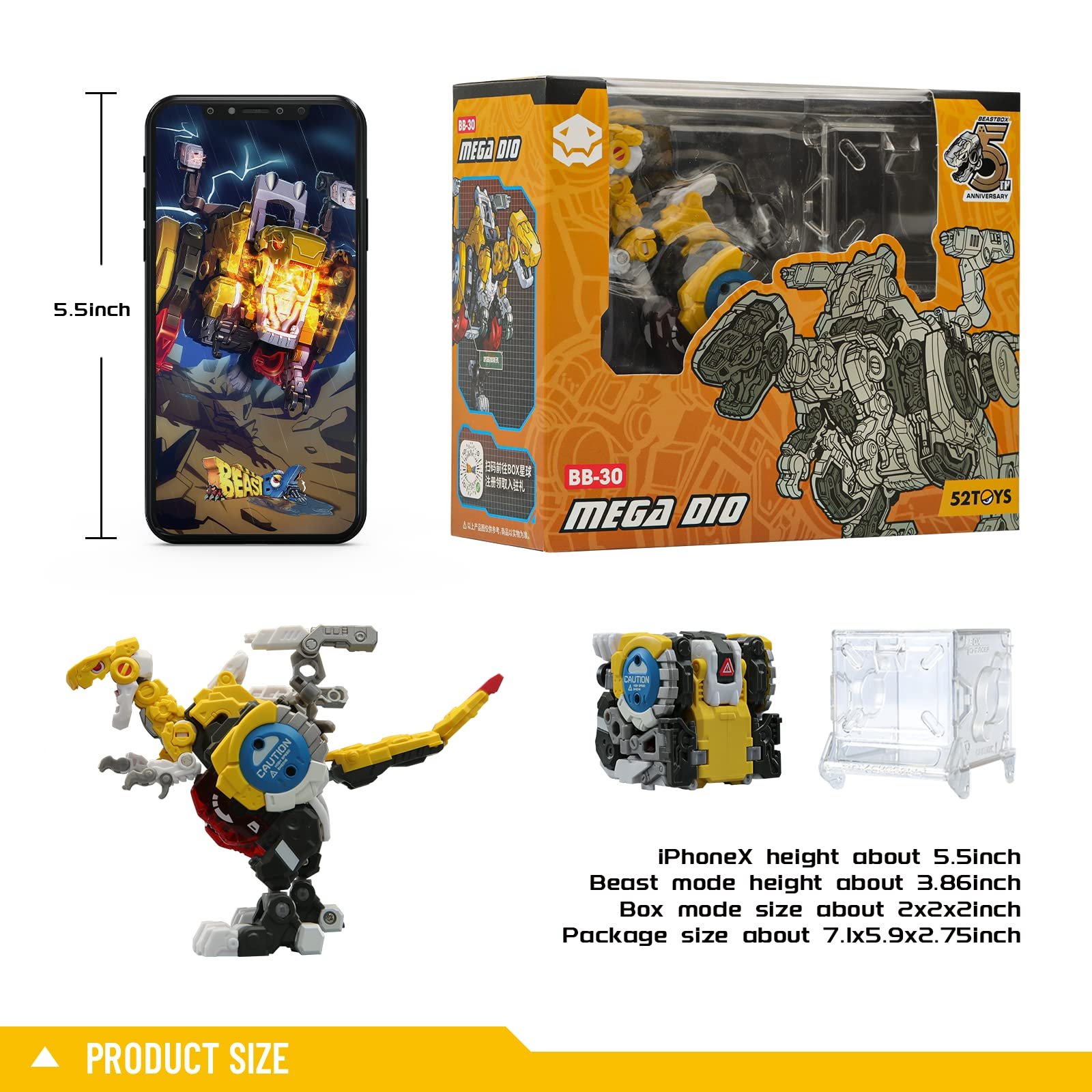 Фигурка-трансформер 52TOYS Beastbox Megadio Series, разноцветная, фото №6