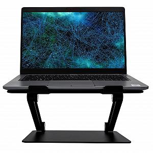 Подставка для ноутбука Konsol, складная, регулируемый угол, алюминиевая, легкая и прочная, совместима с ноутбуками до 17 дюймов (черная) - Фото 1