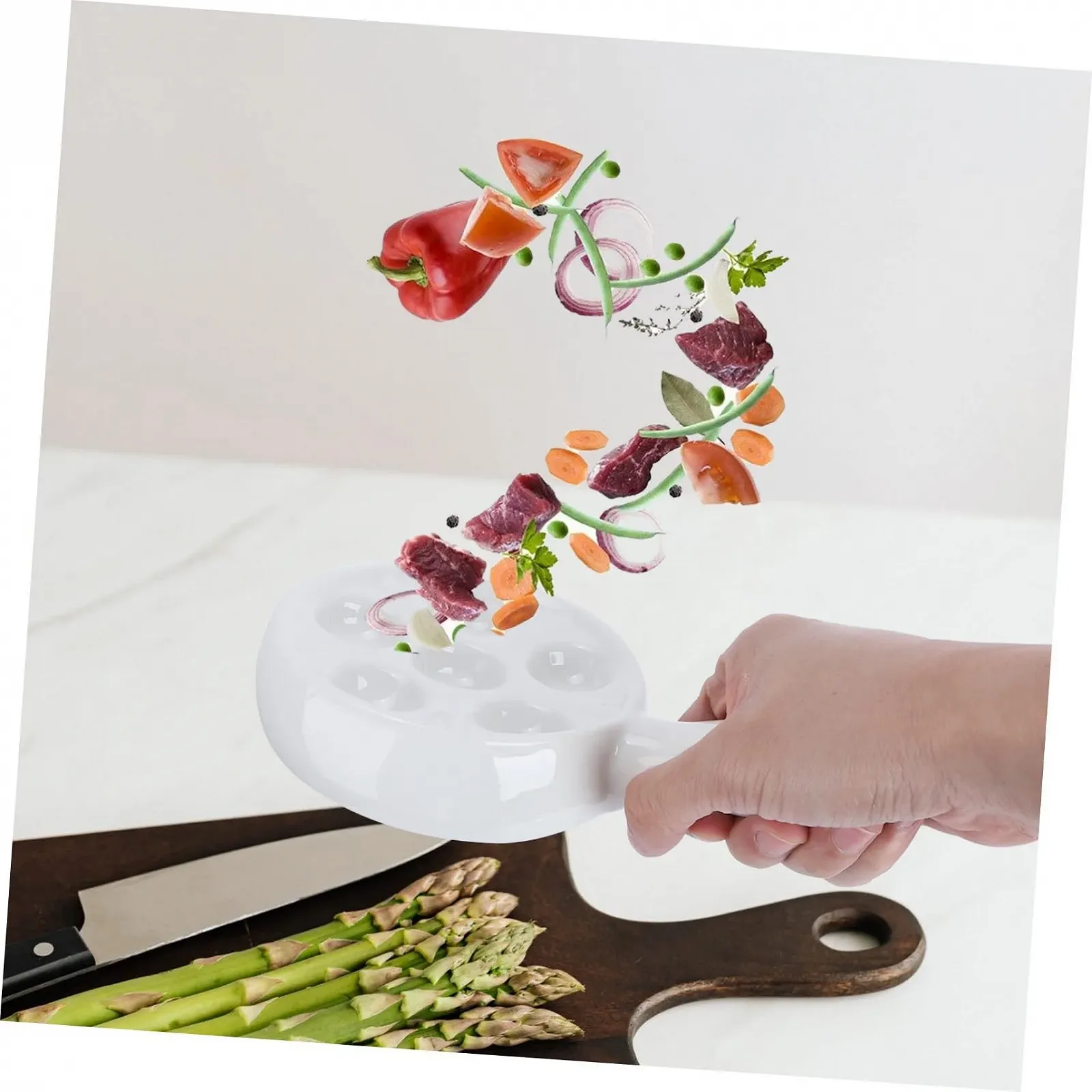 Форма для улиток керамическая с отверстиями глазурованная белая, фото №5