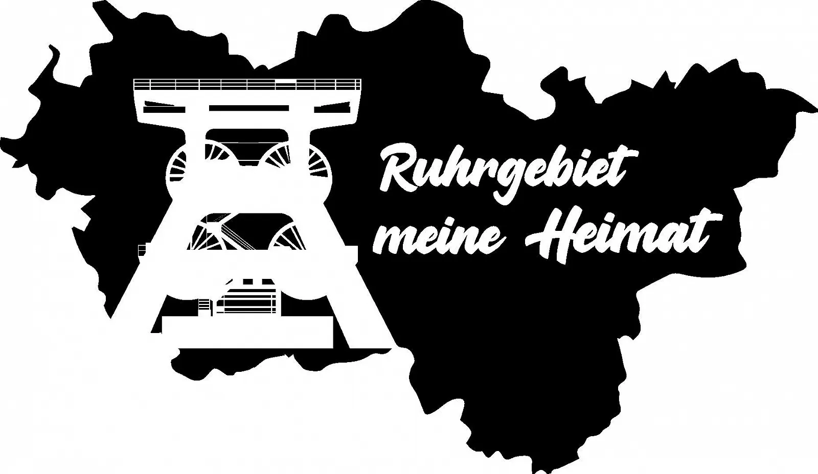 Наклейка на стену Ruhr Area - The Pott 1050 мм x 600 мм Черная, фото №1