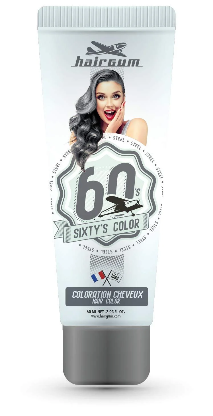 Напівперманентна фарба для волосся Sixty's Color Hairgum Steel, 60 мл, фото №1 Напівперманентна фарба для волосся Sixty's Color Hairgum Steel, 60 мл, фото №1