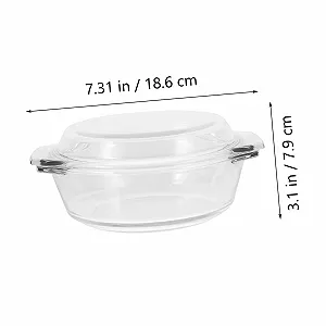 Скляна форма для запікання Термостійка з плоскою кришкою-тарілкою Штабельована Прозора synthetic.ua - Фото 1