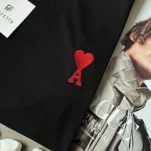 Мужская черная футболка Ami брендовая люксовая ами synthetic.ua - Фото 1