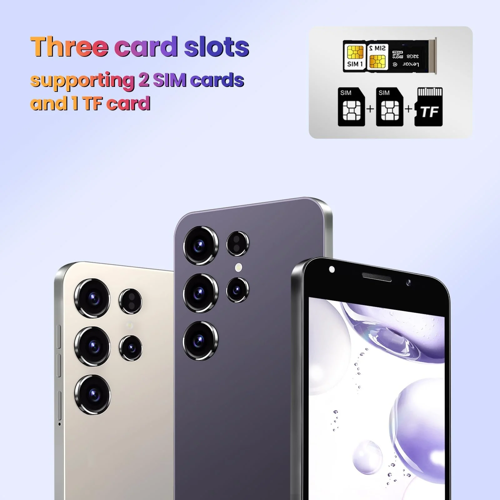 Смартфон 5.0 дюйма 2GB RAM + 16GB ROM 4G LTE Dual SIM Dual Camera Фиолетовый, фото №4