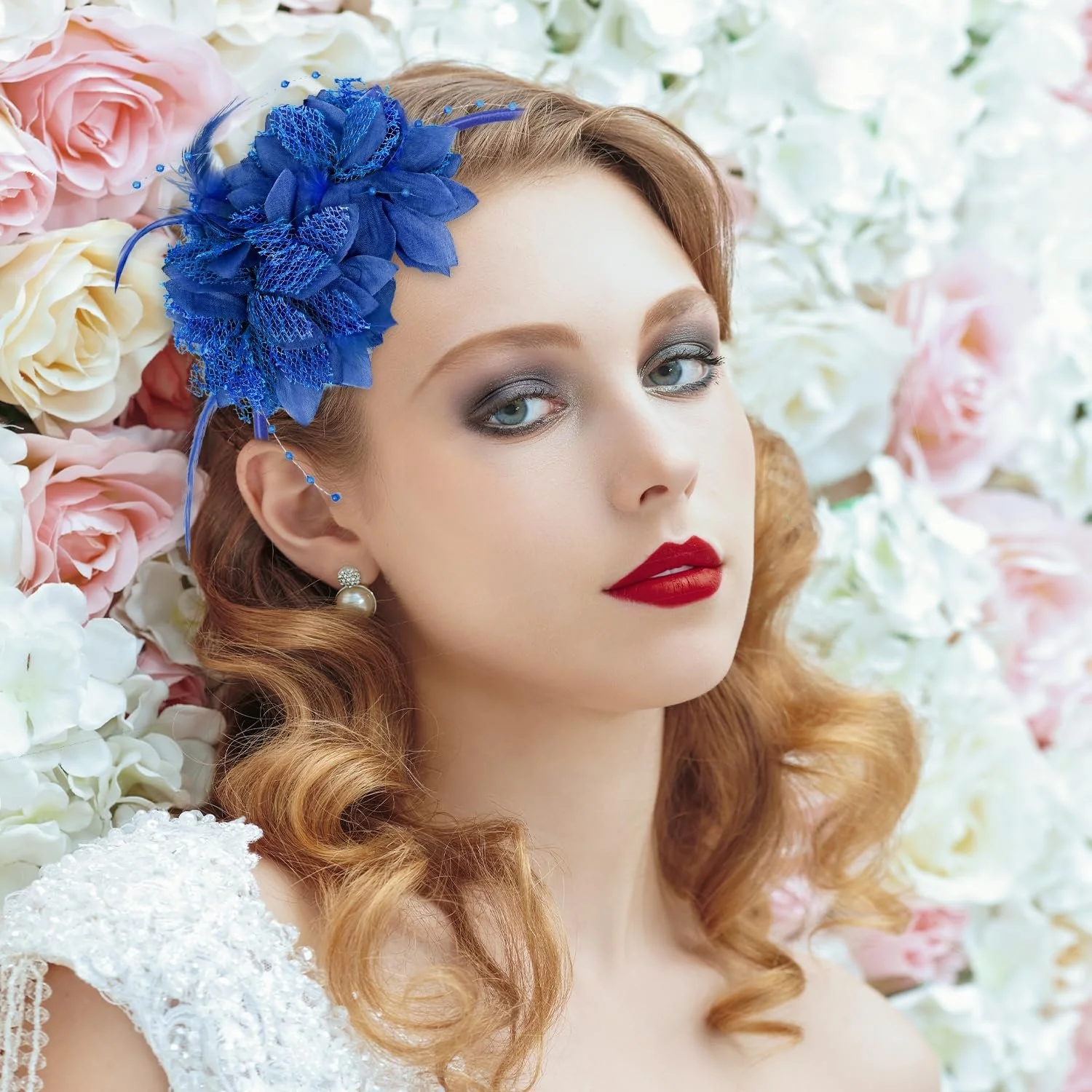 Обруч на голову с перьями в виде цветов, фото №4 Обруч на голову с перьями в виде цветов, фото №4