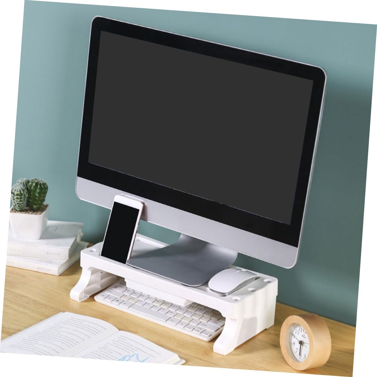 Підставка для монітора Багатофункціональна Підвищення екрана ПК Органайзер для дому та офісу Білий, фото №5
