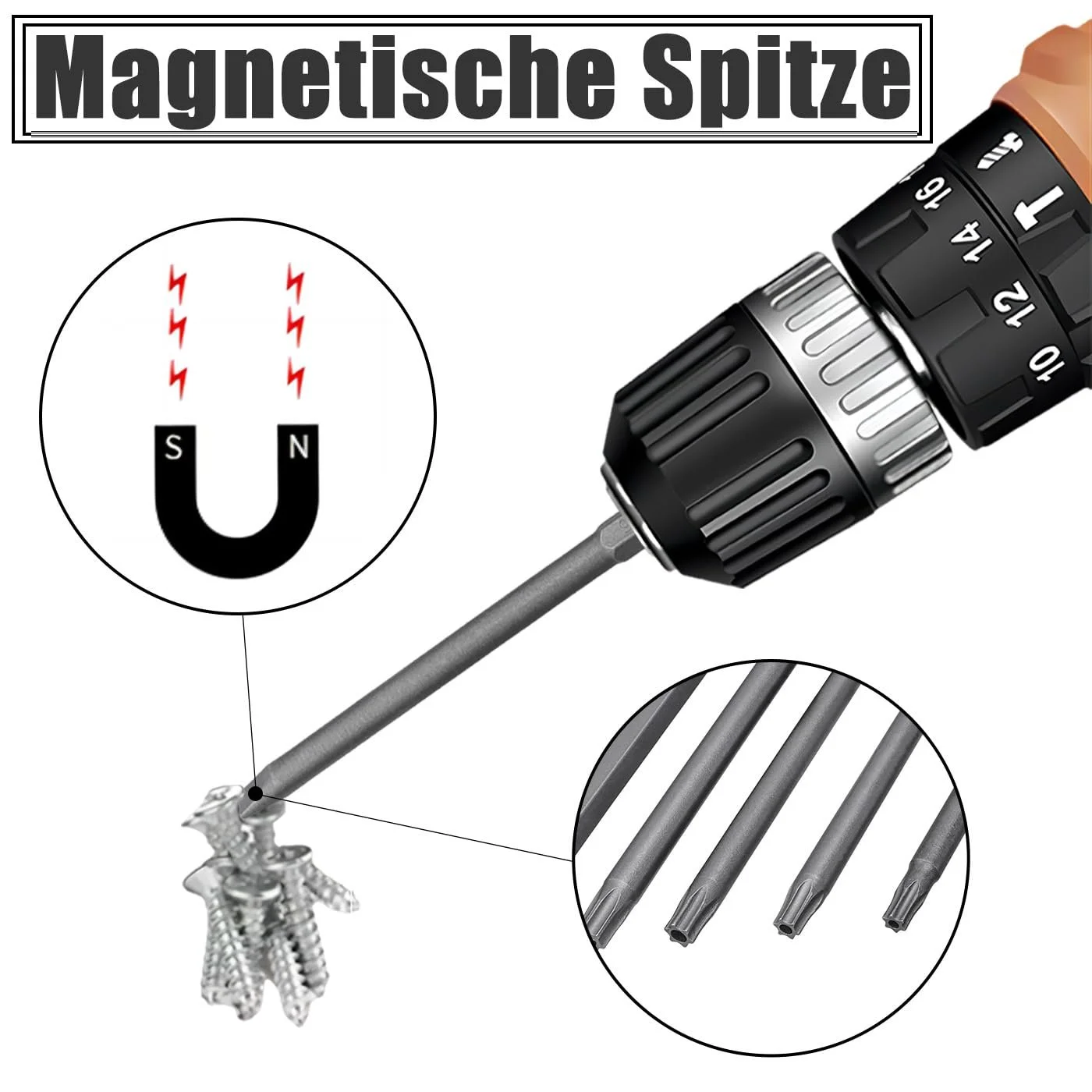 Набір викруткових біт Treki 21 шт 100 мм довгі Torx з отвором 6.35 мм шестигранник, фото №6