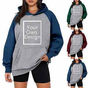 Худи Ybing Hooide Женское с рукавом реглан, индивидуальный принт, дизайн для девушек, свитшот с принтом, персональная эксклюзивная худи на заказ с фото, текстом, логотипом synthetic.ua - Фото 1