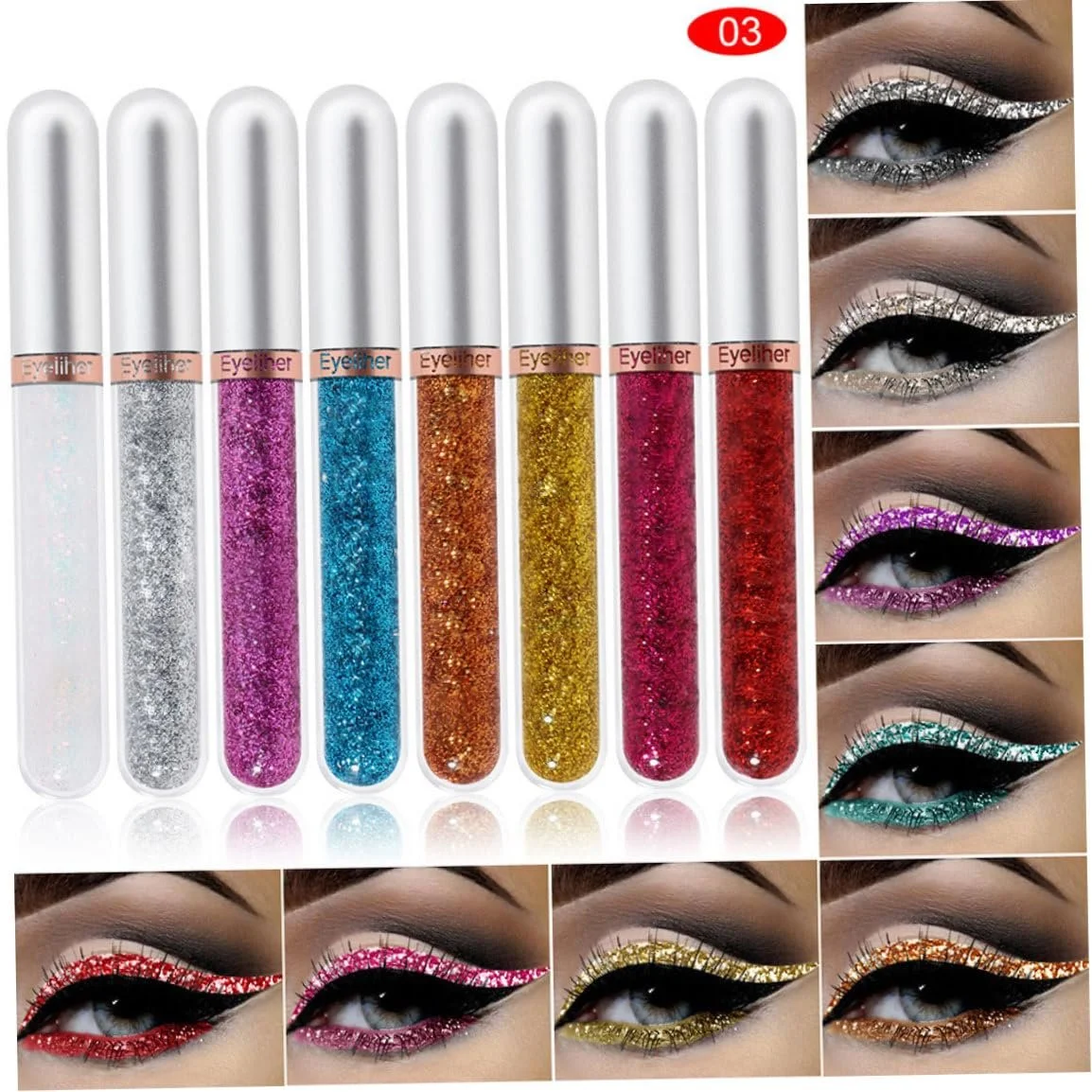 Рідка Підводка Для Очей 8 Кольорів Водостійка Матова Yeliner Набір 2.5 мл Style 3, фото №7