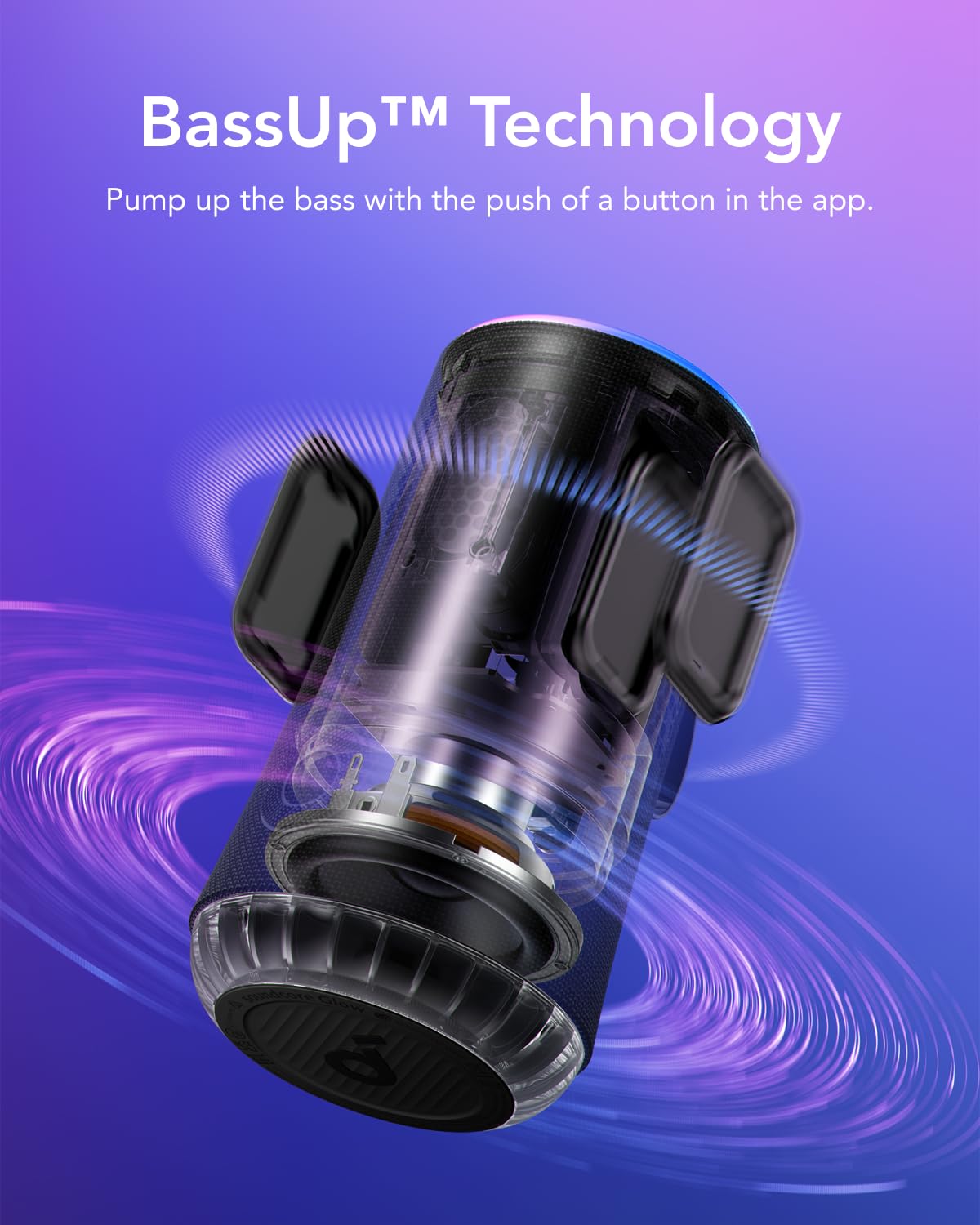 Колонка soundcore Glow 30 Вт 360° Світлове шоу IP67, фото №3 Колонка soundcore Glow 30 Вт 360° Світлове шоу IP67, фото №3