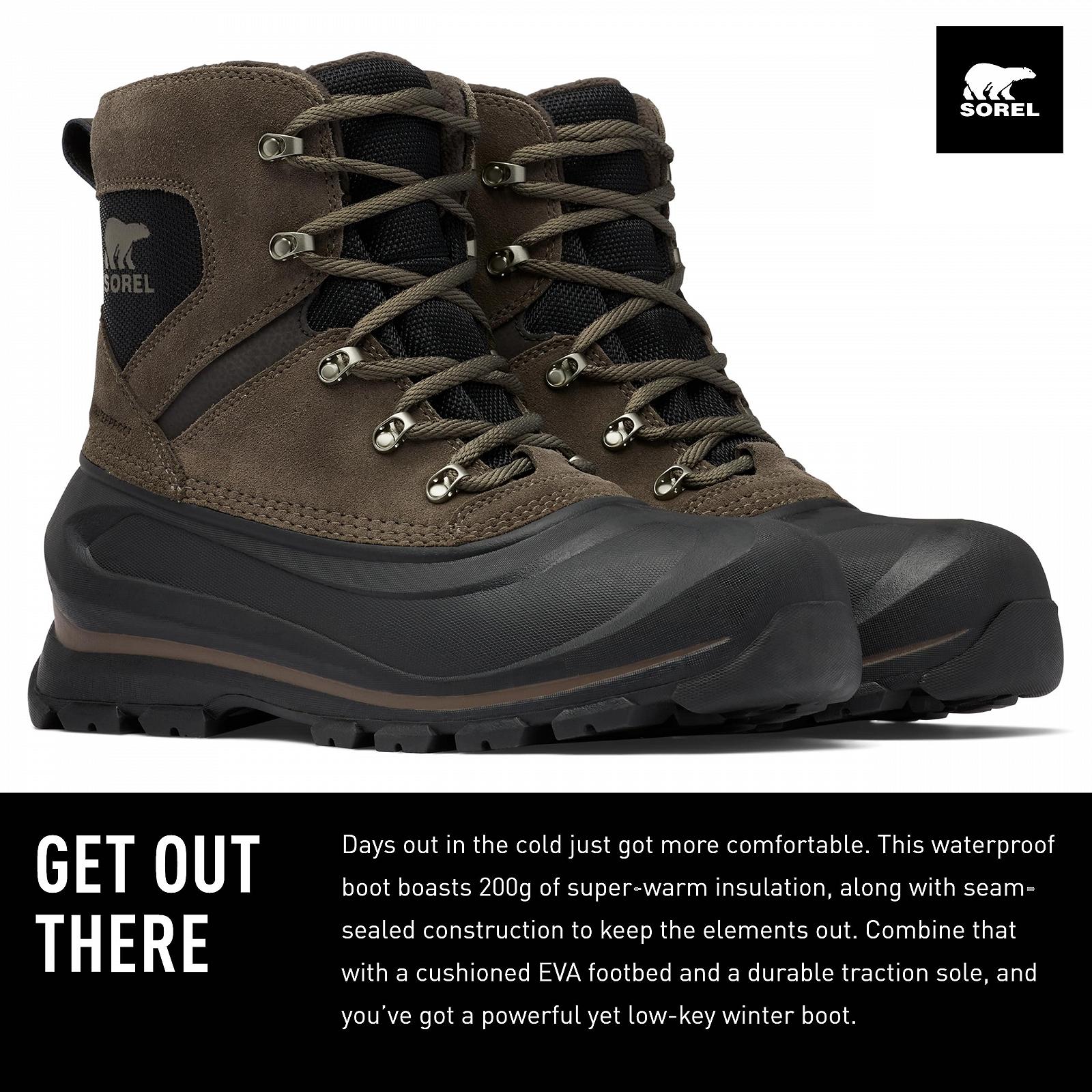 Чоловічі Зимові Чоботи Sorel Buxton Водонепроникні Коричневий (Major x Black) 40 EU, фото №2