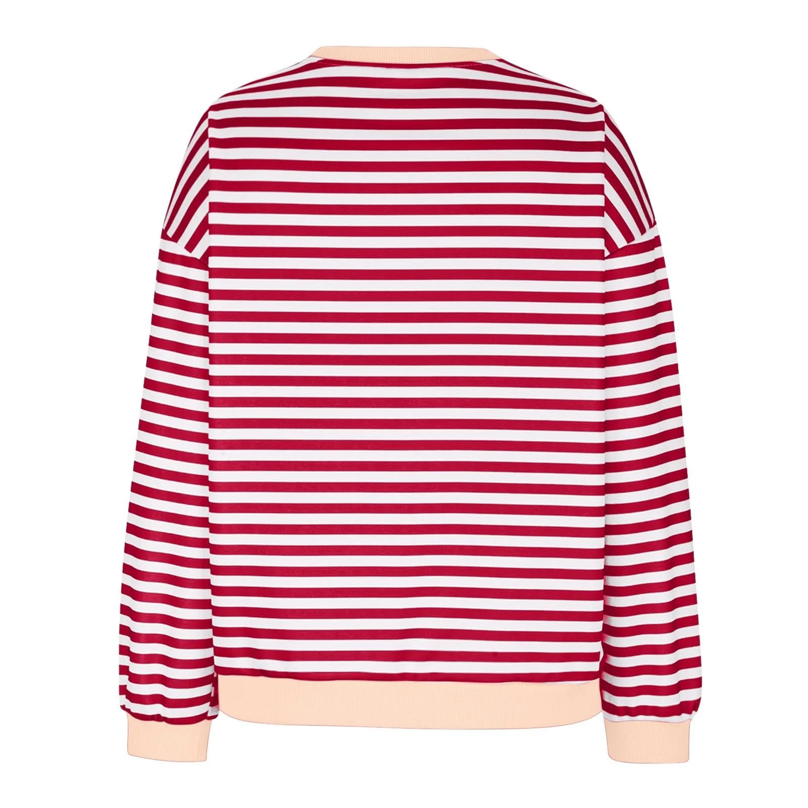 Рубашка с длинными рукавами Komiseup Женская большого размера в полоску, пуловер, базовая рубашка с круглым вырезом, рубашка с длинными рукавами в полоску, свободная повседневная рубашка в полоску, осенне-зимняя спортивная рубашка для девушек-подростков Y2K, фото №3